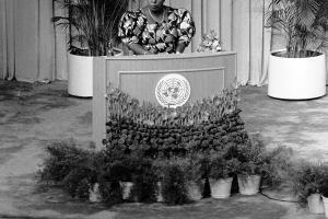 Gertrude Mongella at the Fourth World Conference on Women