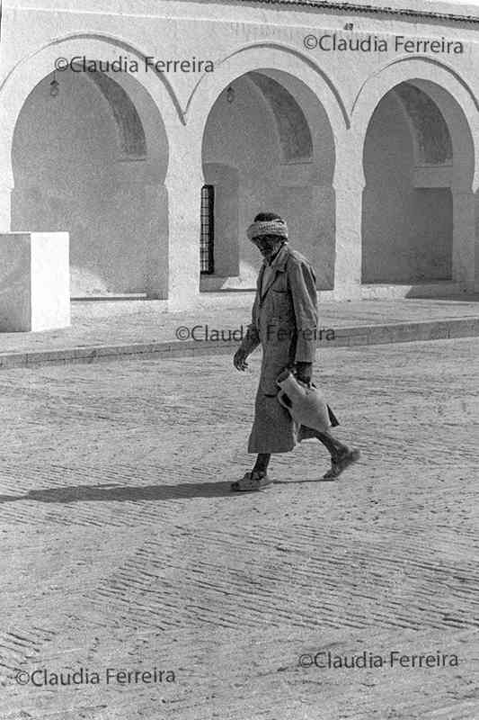 Man In Courtyard Of The Great Mosque Of Kairouan